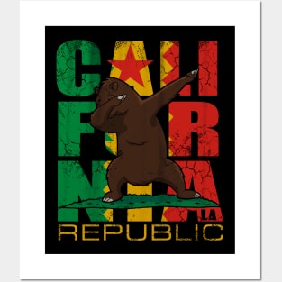 Los Angeles Californa Bear Vintage Retro Flag Posters and Art